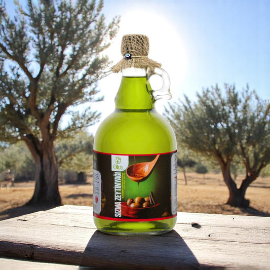 2025_2026 Kasım Ayı  Naturel Soğuk Sıkım Olgun Hasat Premium Zeytinyağı 1 Lt. Cam Şişe